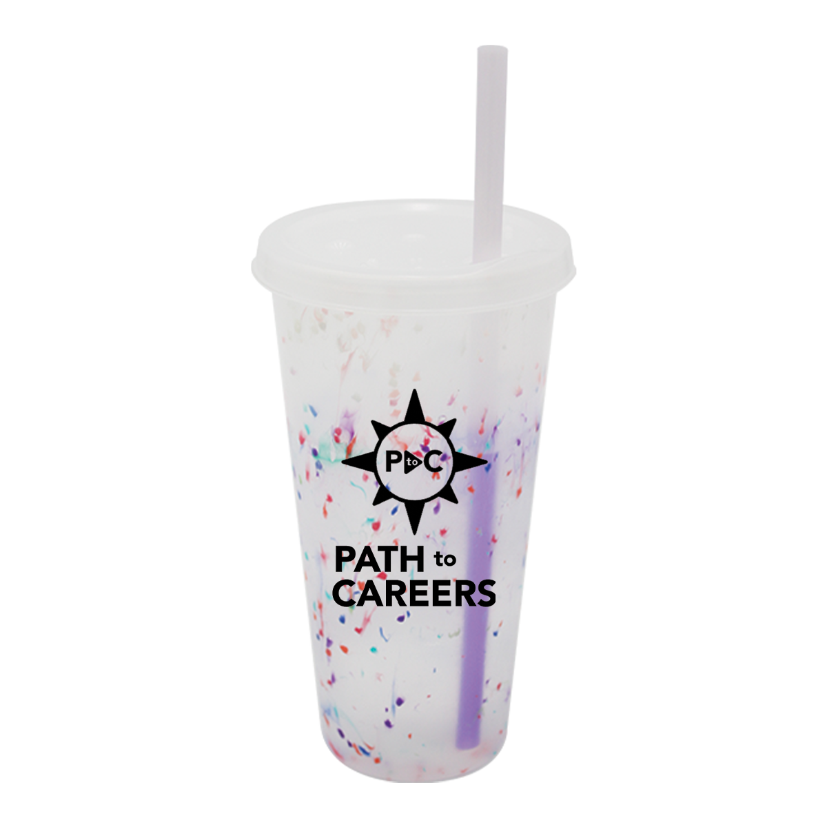 Mood™ 26 oz. Rainbow Confetti Tumbler with Lid and Straw