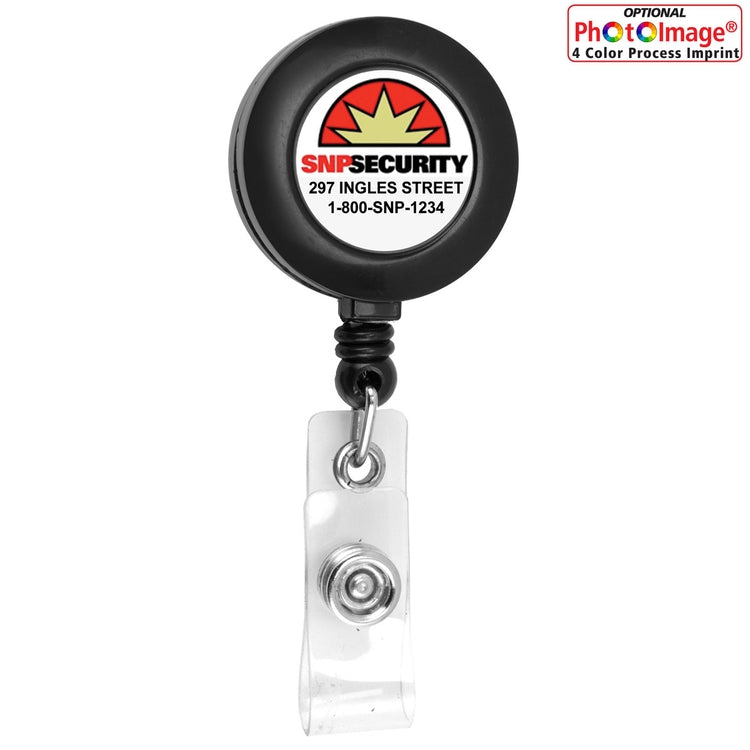 "Bellefontaine VL" 30” Cord Round Retractable Badge Reel and Badge Holder with Rotating Alligator Cl