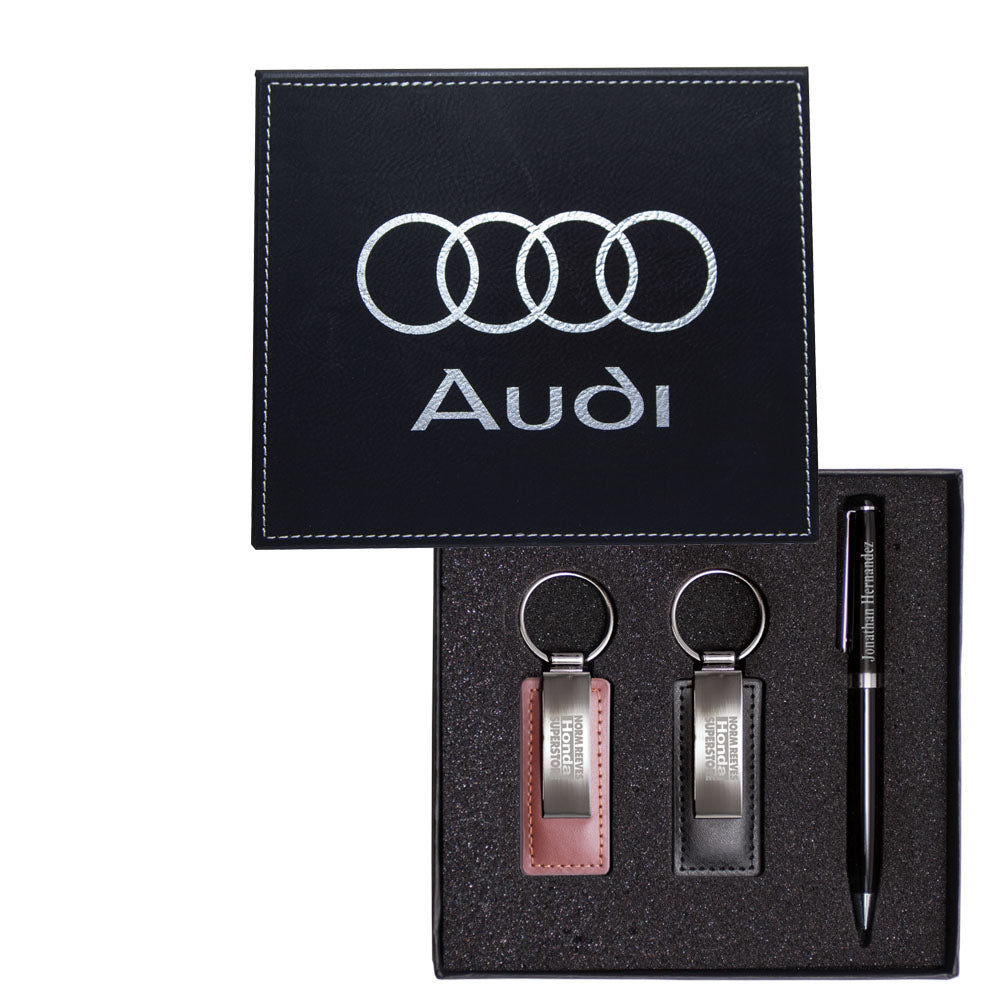 Two Keychains and Ballpoint Pen Gift Set