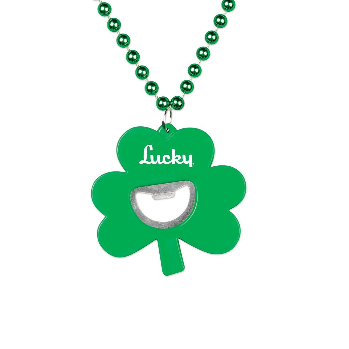 Green Shamrock Bottle Opener Medallion Beads
