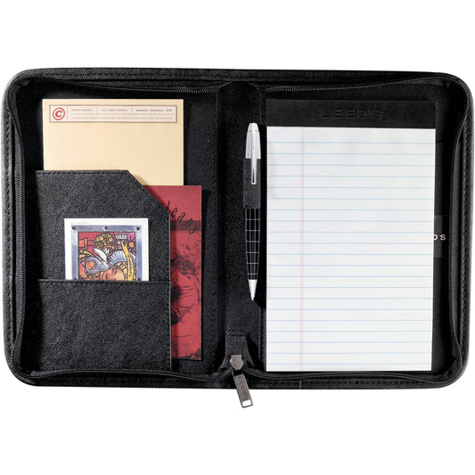 Black FSC® Mix DuraHyde Jr. Zippered Padfolio
