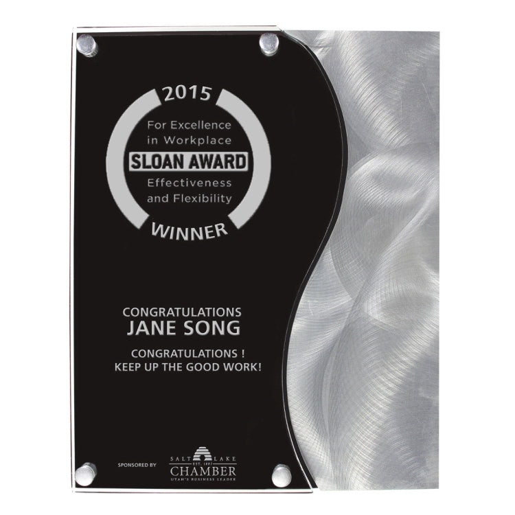 Vantage Plaque w/Curved Accent - Laser Engraved - (8" x 10")
