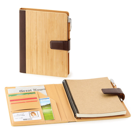 Bamboo refillable journal