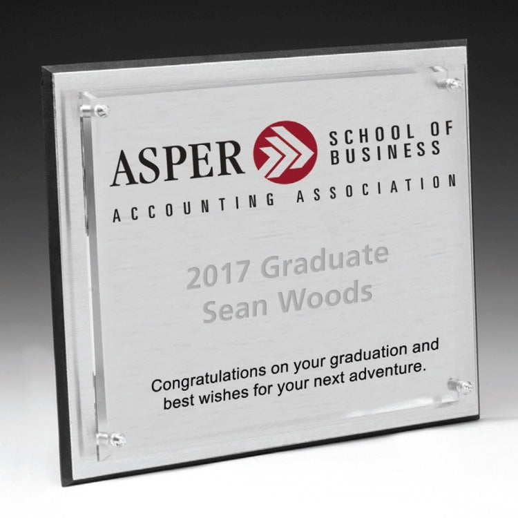 Brushed Aluminum Laser Engraved Plaque (6"x8"x1")