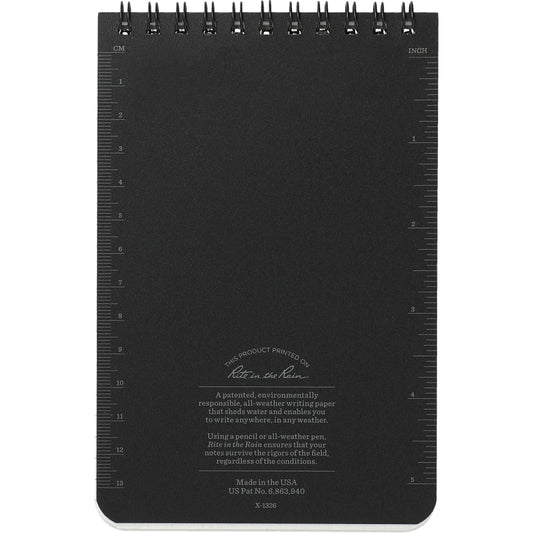 Black 4” x 6” Rite in the Rain Top Spiral Notebook