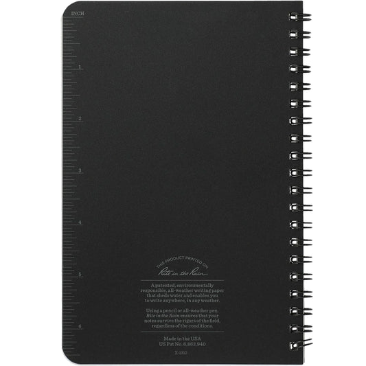 Black 4.6” x 7” Rite in the Rain Side Spiral Notebook