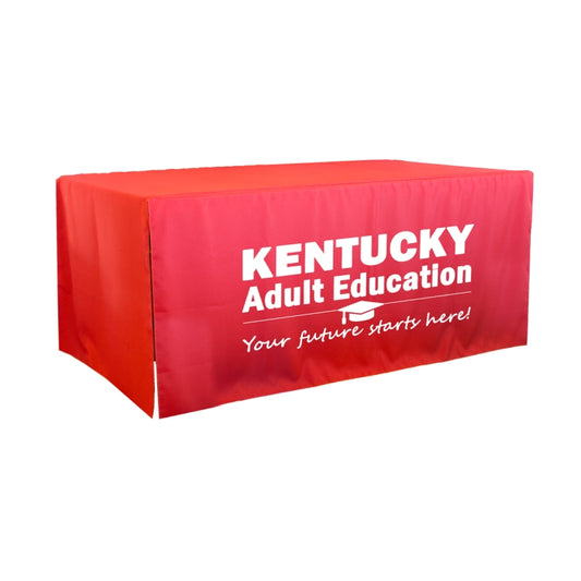 "Darley OS Eight" 3-Sided Throw Style Table Covers All Over Full Color Dye Sublimation Imprint - Fit