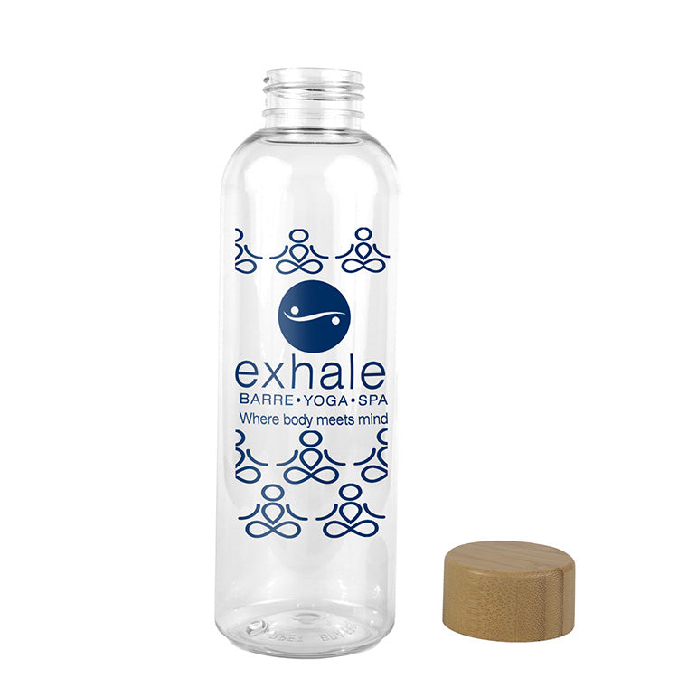 “CLEARLY” 22 oz Recycled RPET Bottle With Bamboo Cap