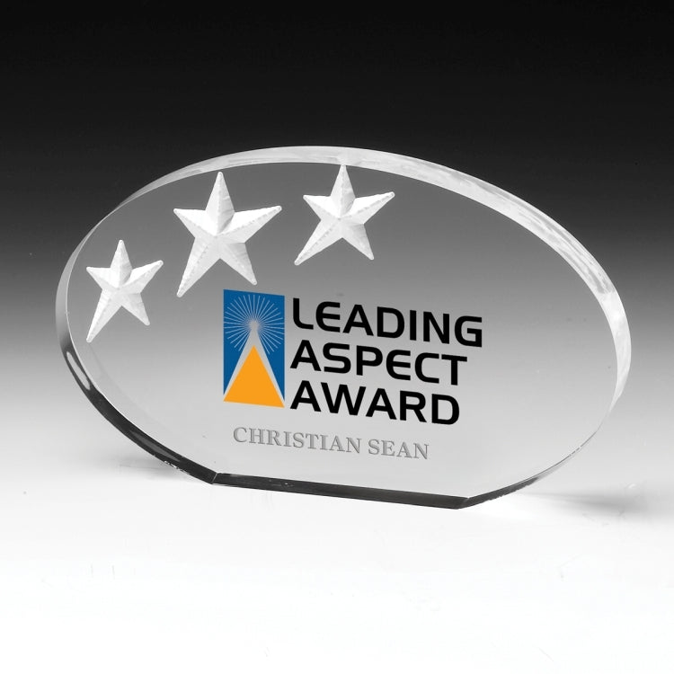 Oval Deep Etch Award - Laser Engraved