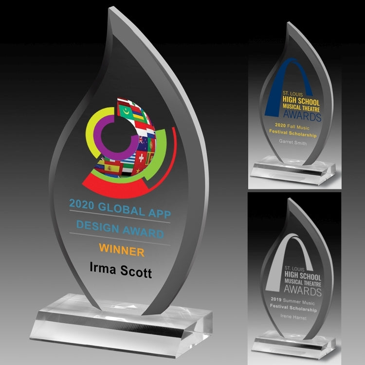Multi-Faceted Acrylic Award (5" x 9 1/2" x 3/4") - 4 Color Process