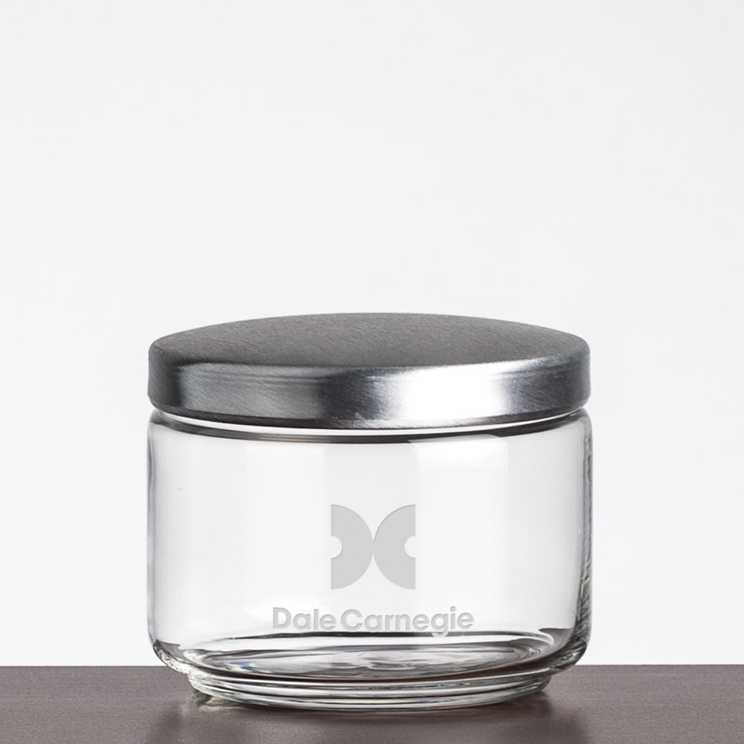 Primrose Jar with Metal Lid - Deep Etch