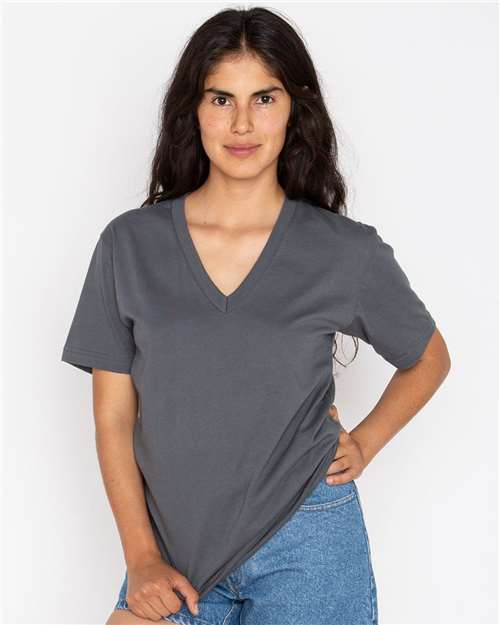 Unisex USA-Made Fine Jersey V-Neck T-Shirt - 24056