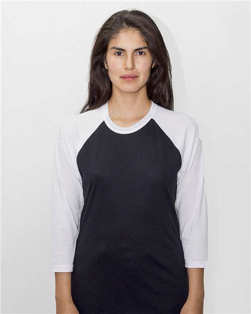 Unisex USA-Made Three-Quarter Sleeve Raglan Baseball T-Shirt - FF53