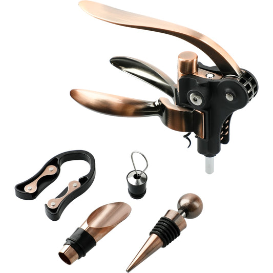 Brown Graze Wood and Metal Wine Set