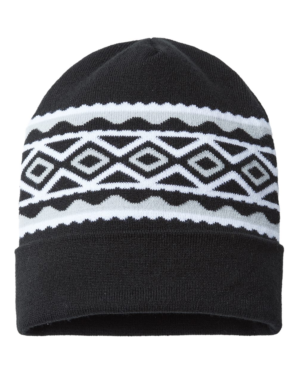 USA- Made Diamond Cuffed Beanie - RKD12