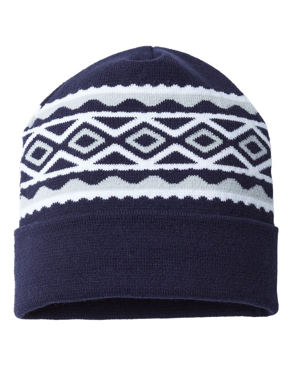 USA- Made Diamond Cuffed Beanie - RKD12
