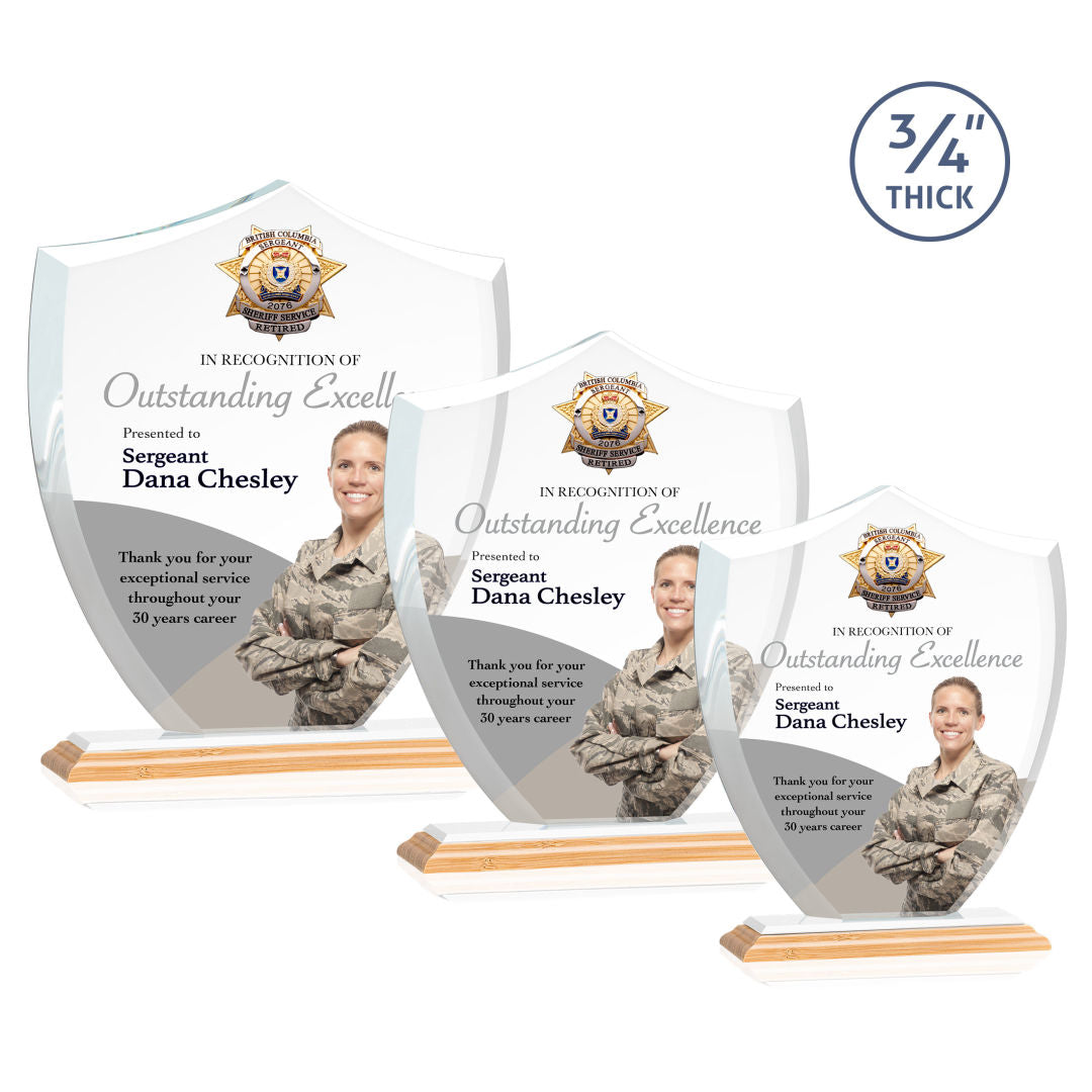 Scudo Shield VividPrint™ Award - Bamboo/White