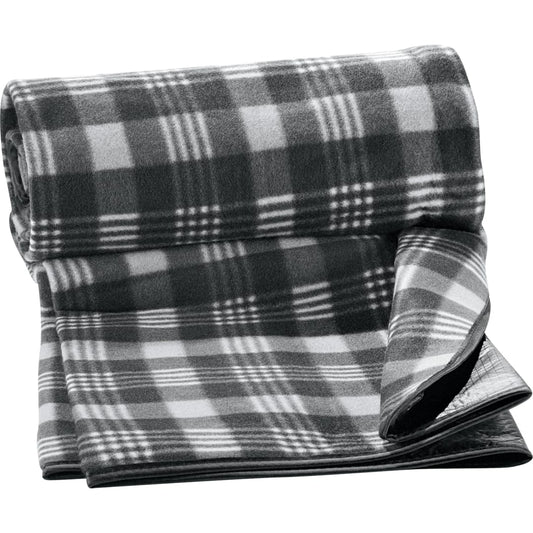 Black Padded Water-Resistant Fleece Picnic Blanket