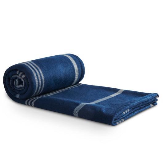 Blue Plaid Fleece Sherpa Blanket