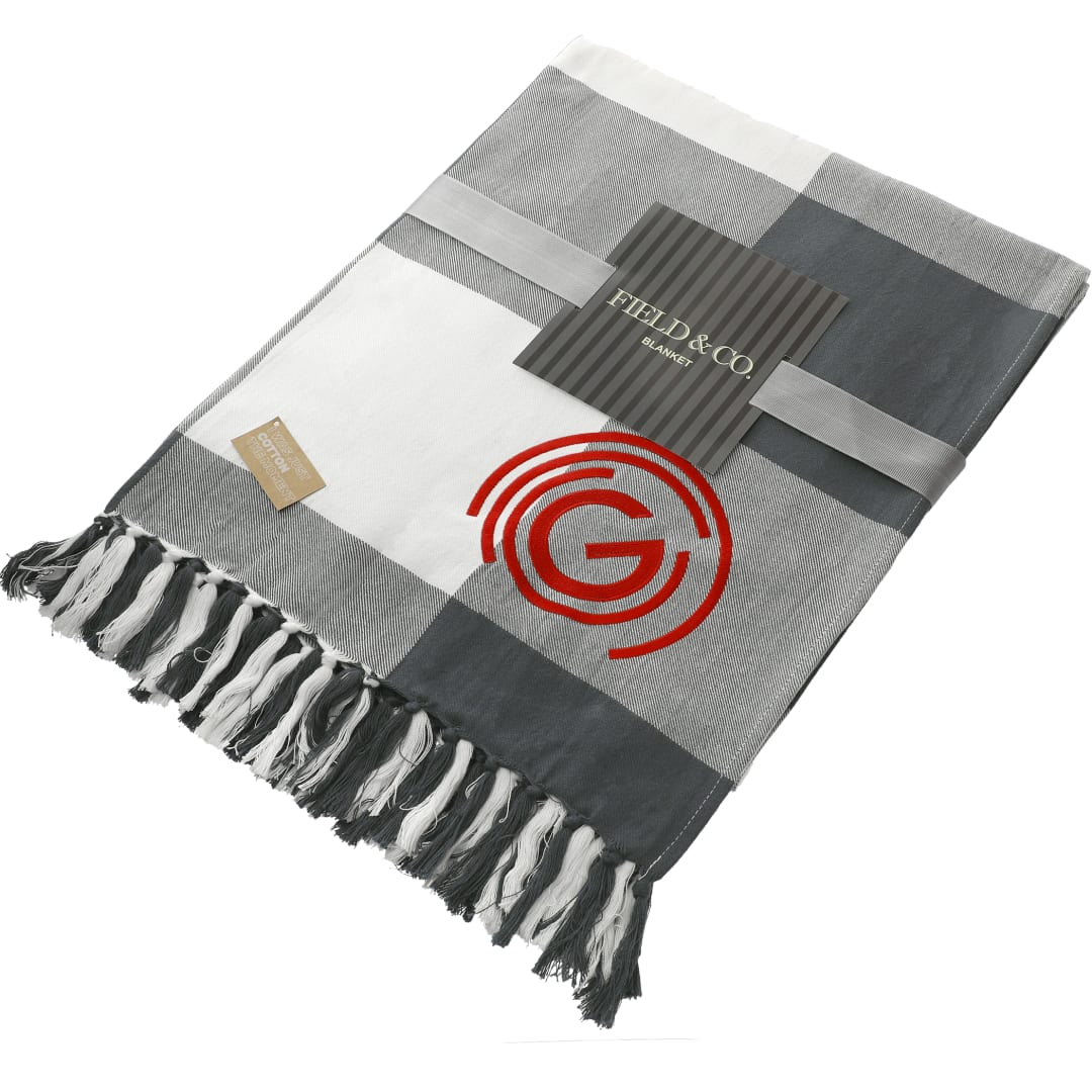 Field & Co. 100% Organic Cotton Check Throw Blanke