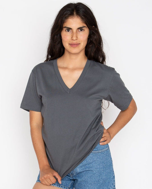 Unisex USA-Made Fine Jersey V-Neck T-Shirt - 24056