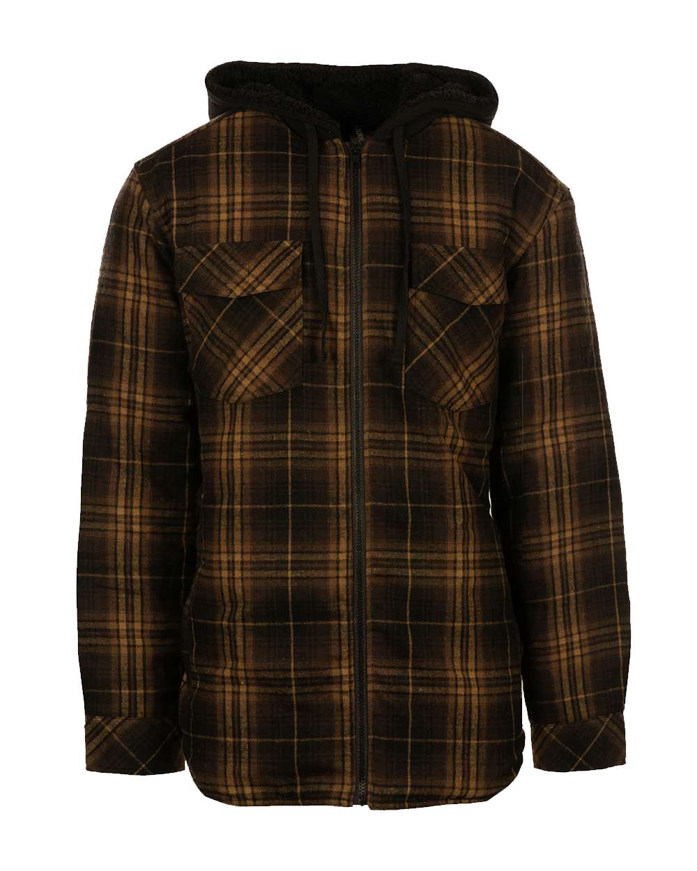 Men's Quilted Flannel Hooded Jacket - 8620