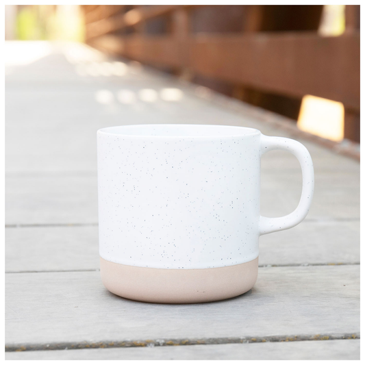white 11 oz clay mug