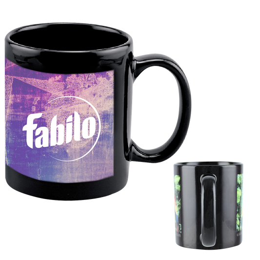 Black 11 Oz Full Color Black Stoneware Executive Mug