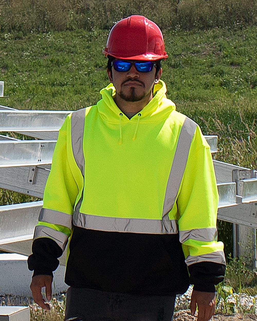 Unisex Hi-Vis Hooded Sweatshirt - JS154