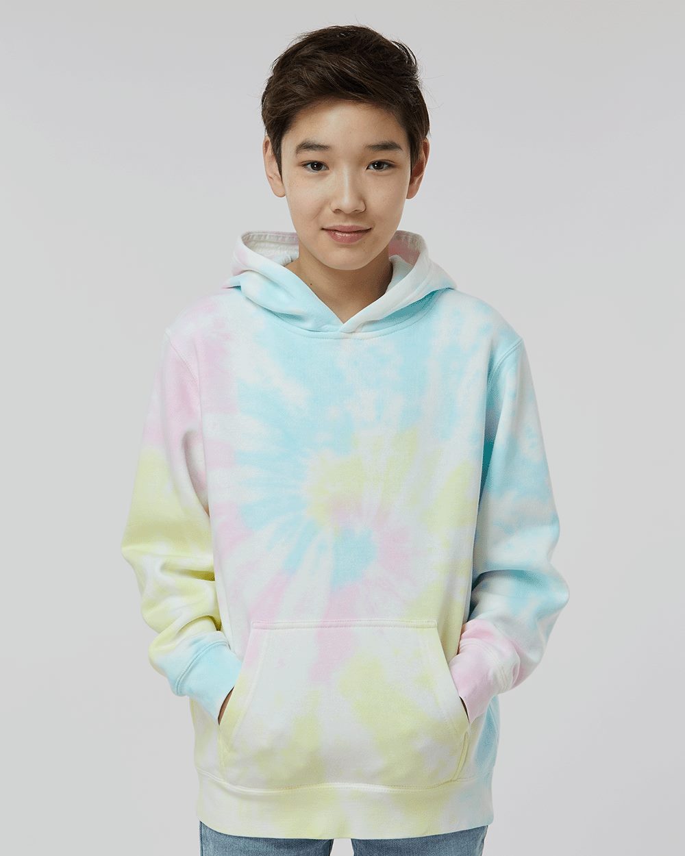 Youth Midweight Tie-Dyed Hooded Sweatshirt - PRM1500TD