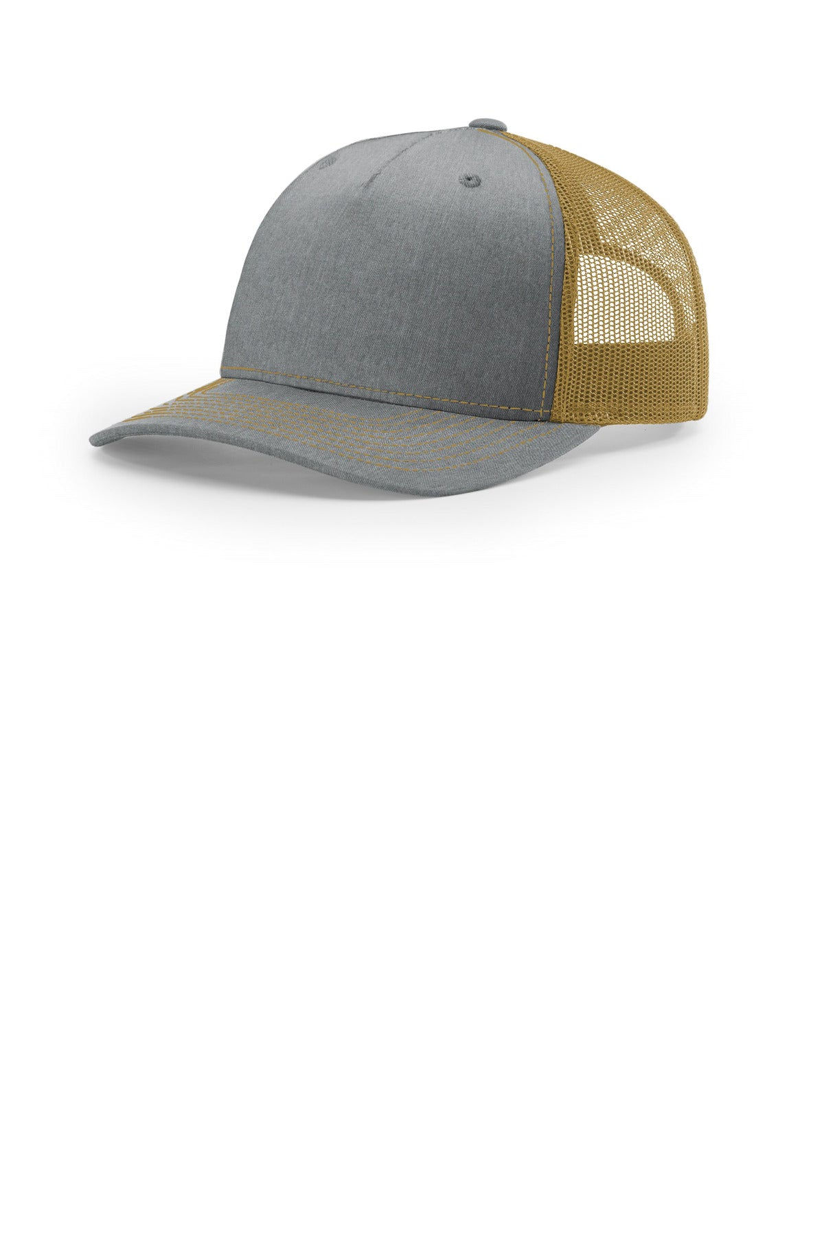 SanMar 112FP_heathergreyambergold_hat_detail.jpg