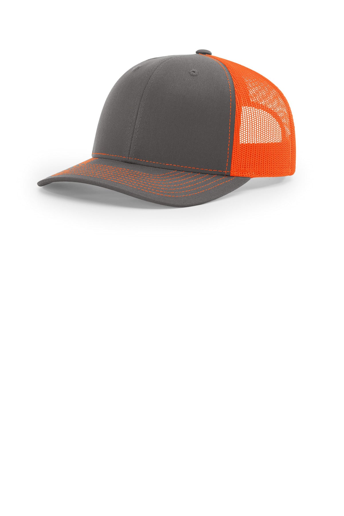 SanMar 112_charcoalneonorange_hat_detail.jpg