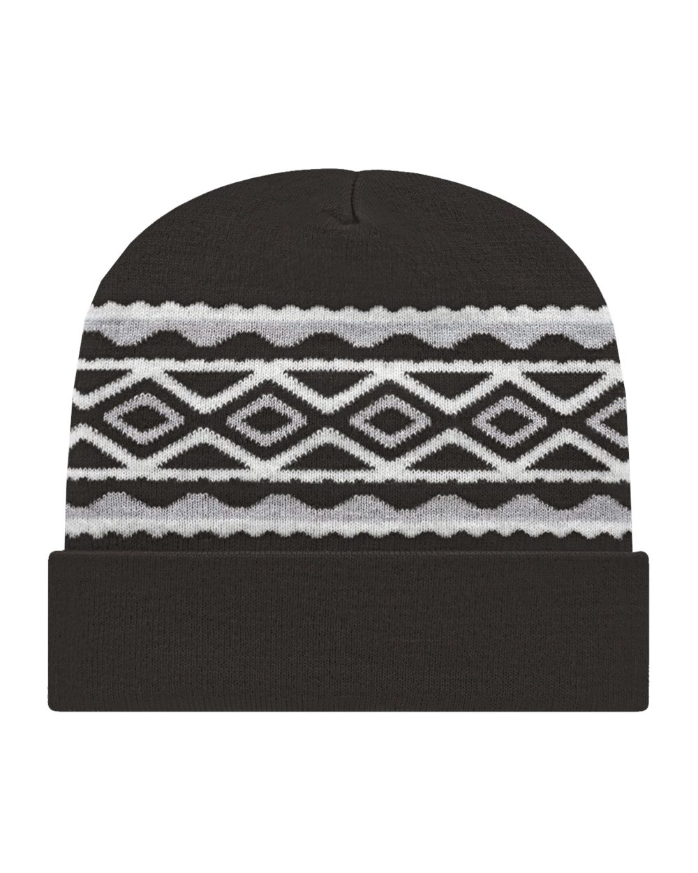 USA- Made Diamond Cuffed Beanie - RKD12