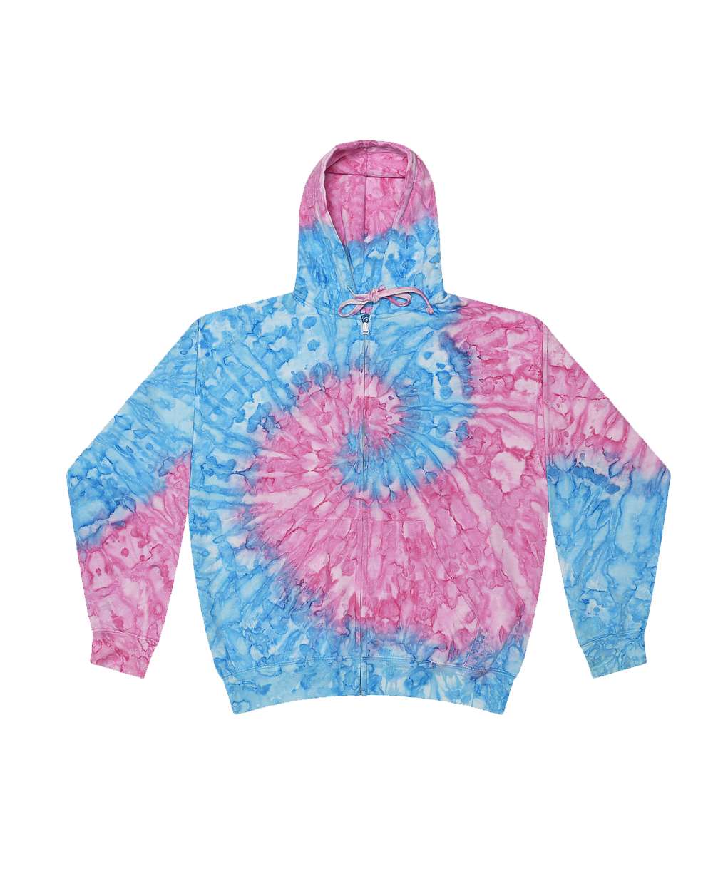 Unisex Tie-Dyed Full-Zip Hooded Sweatshirt - 8888