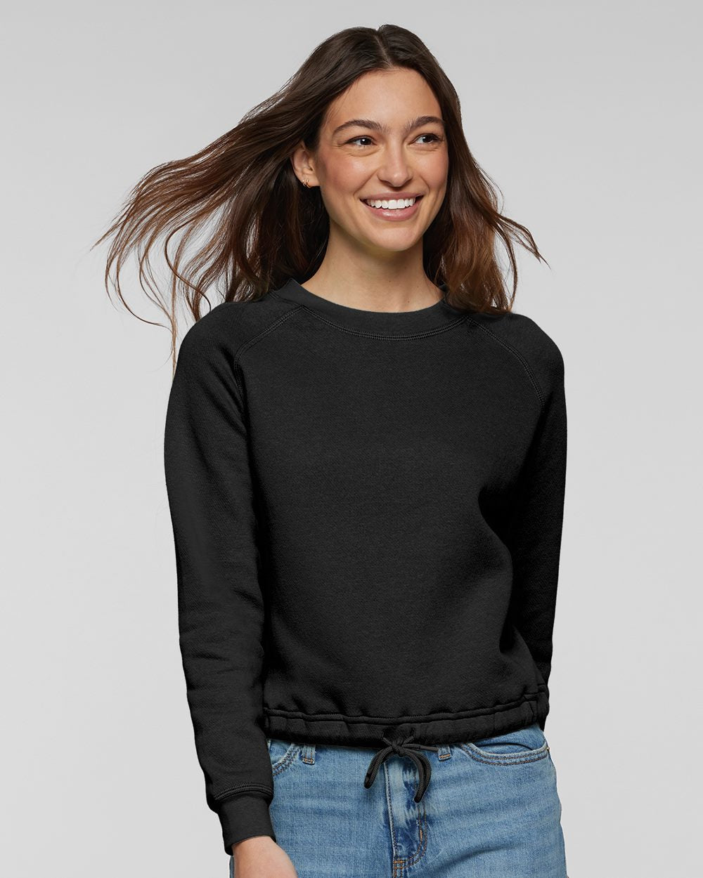 Women's Relaxed 3-End Boxy Fleece Crewneck Sweatshirt - 3528