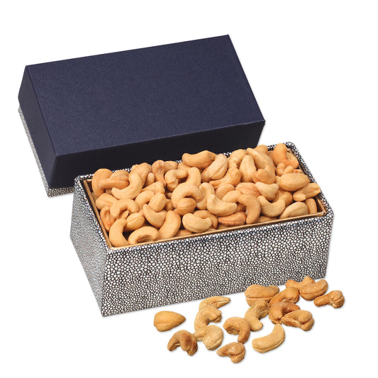 Fancy Cashews in Navy & Silver Gift Box
