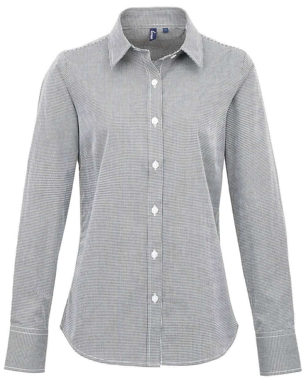 Women's Microcheck Gingham Cotton Shirt - RP320