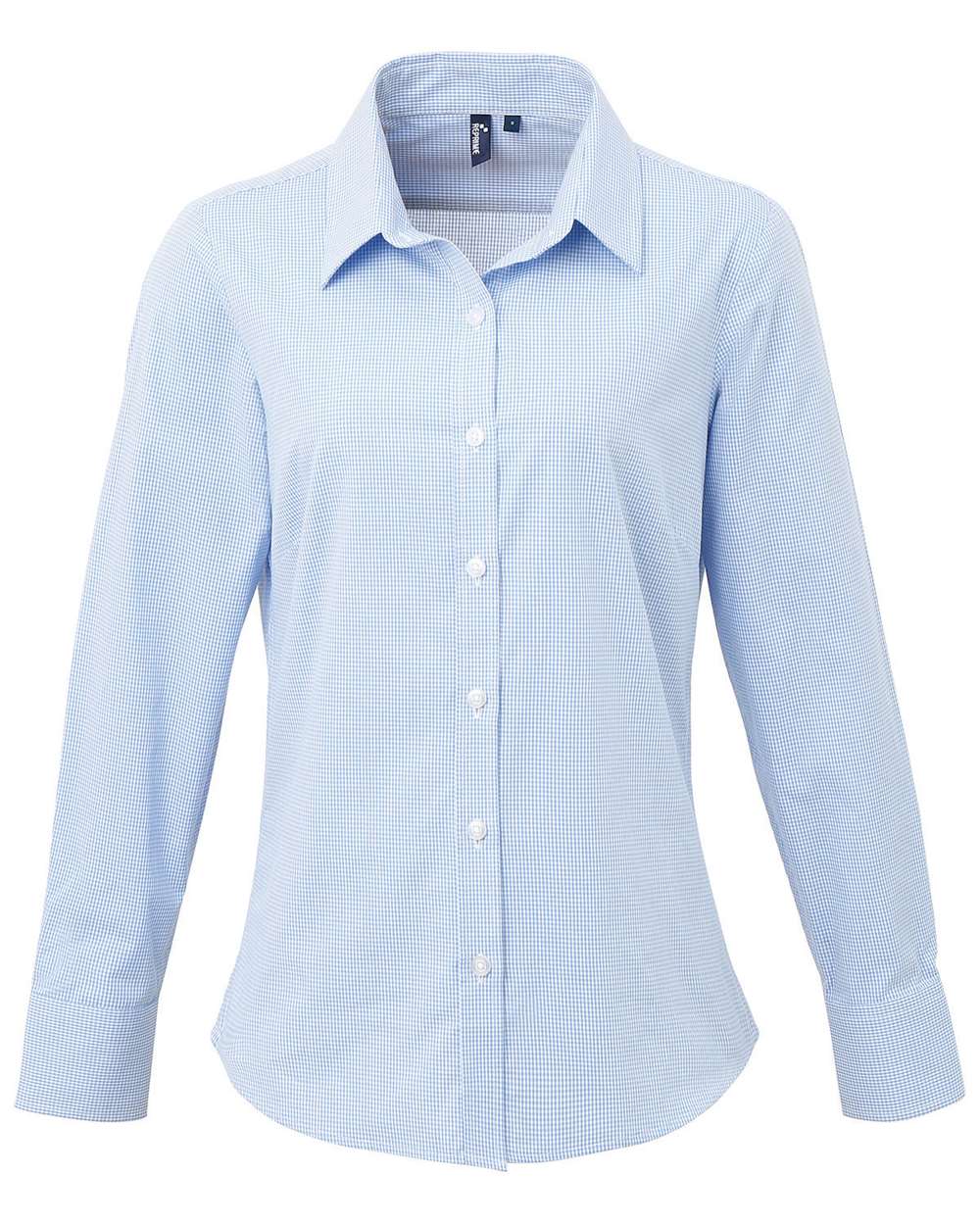 Women's Microcheck Gingham Cotton Shirt - RP320