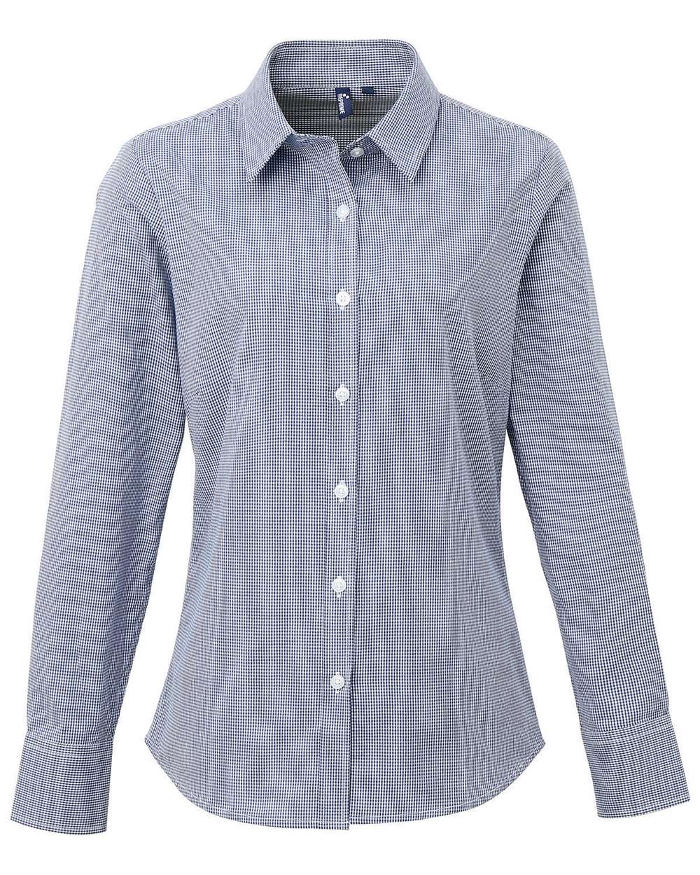 Women's Microcheck Gingham Cotton Shirt - RP320