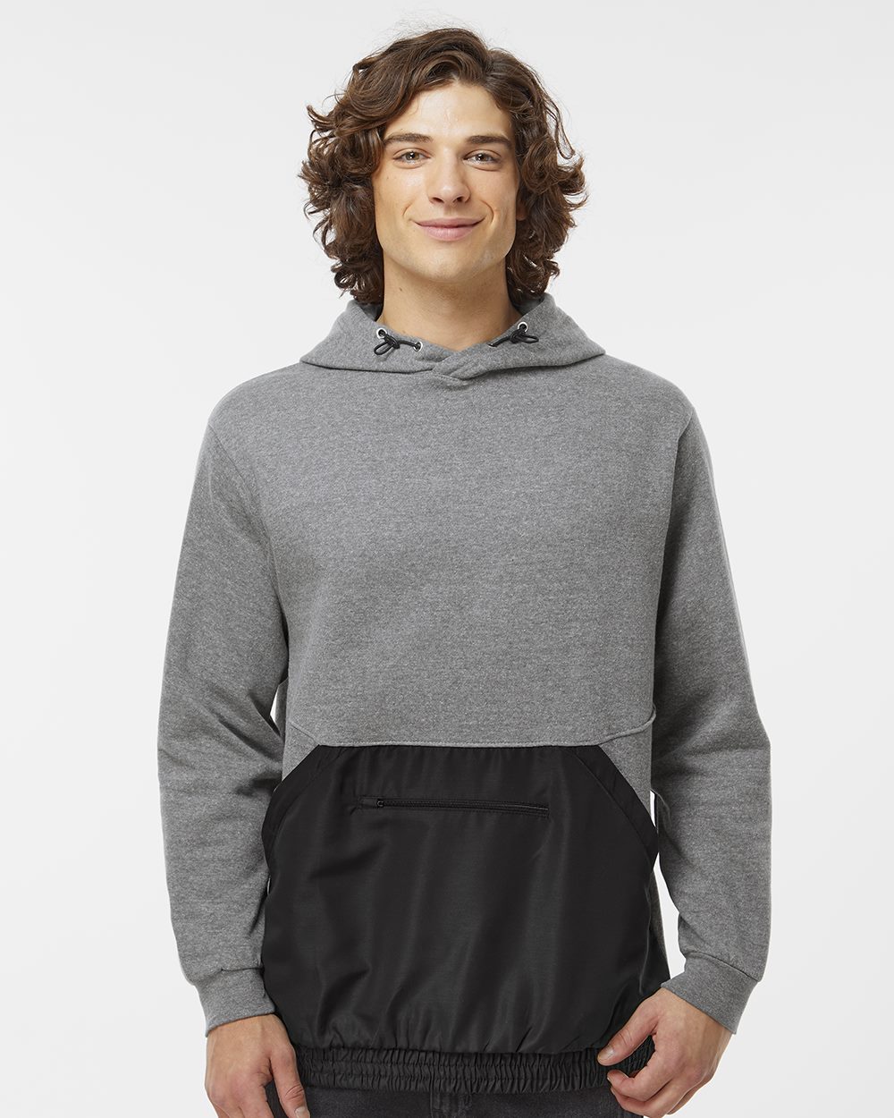 Unisex Mixed Media Hooded Sweatshirt - 23112