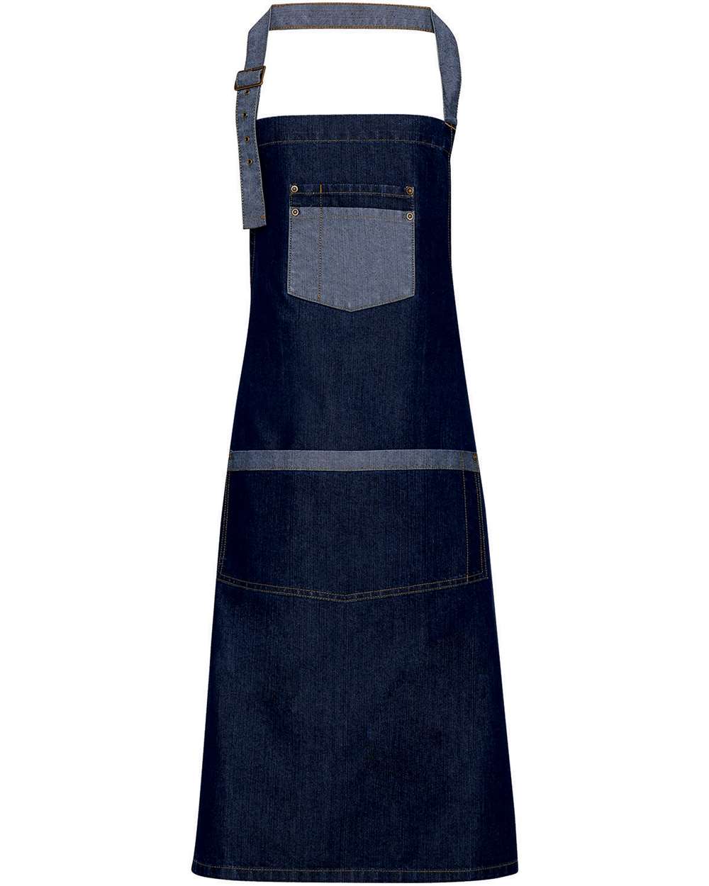 Domain Contrast Denim Bib Apron - RP127