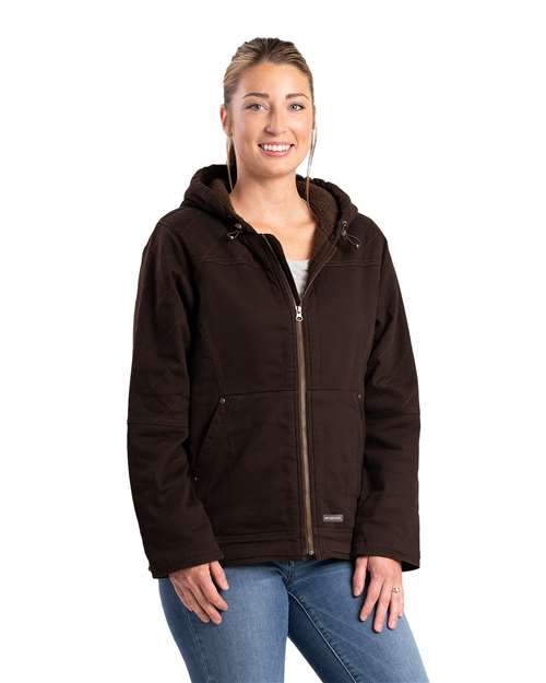 Women's Sherpa-Lined Twill Hooded Jacket - WHJ48
