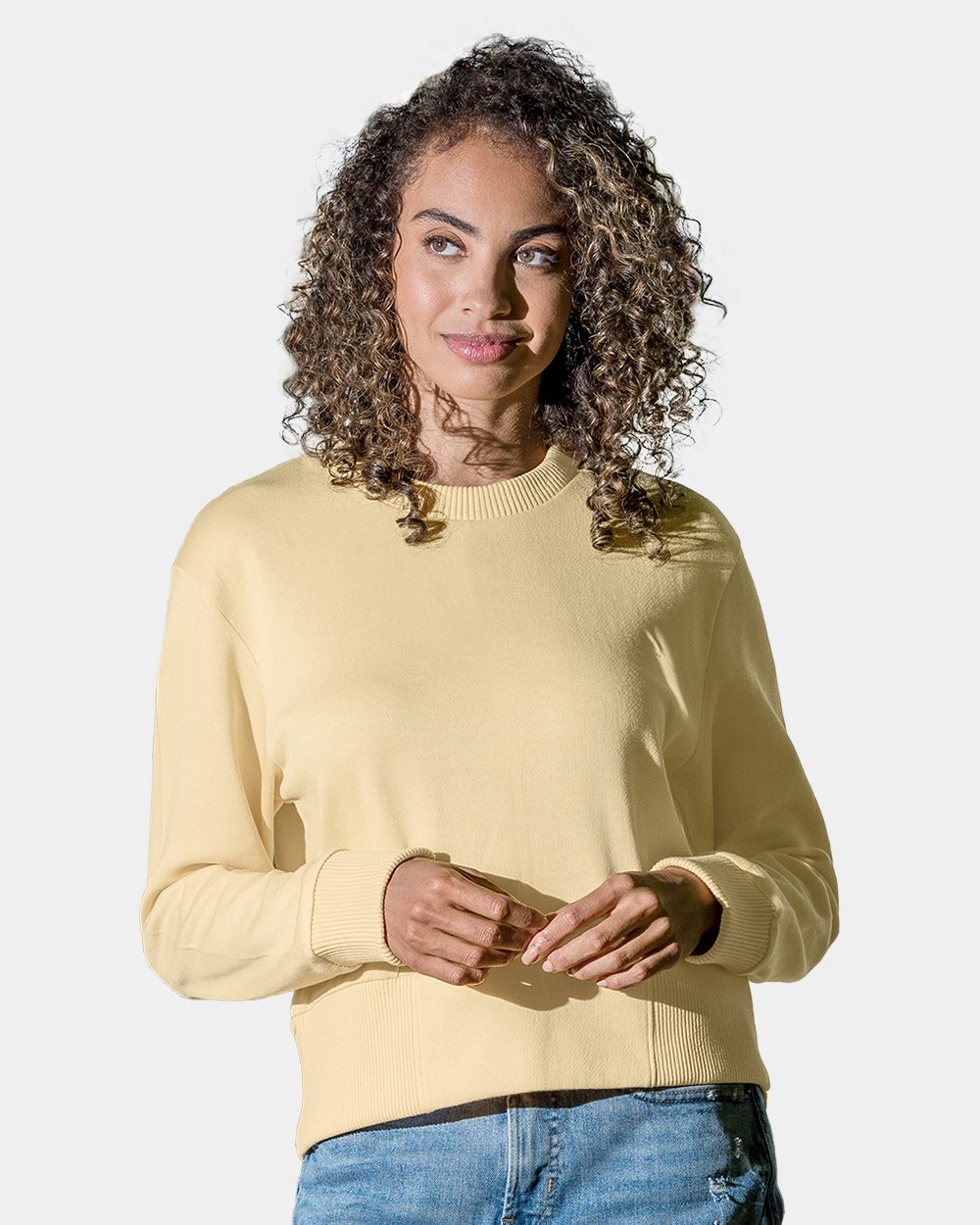 Women's Romi Cloud Fleece Crop Crewneck Sweatshirt - W22106