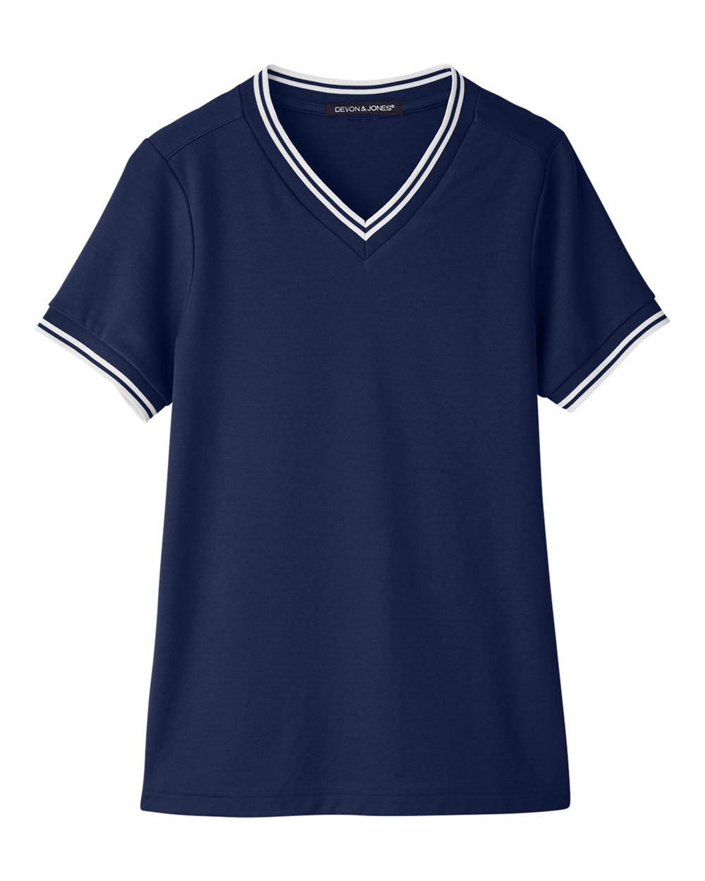 Women's CrownLux Performance® Plaited Tipped V-Neck Shirt - DG20CW