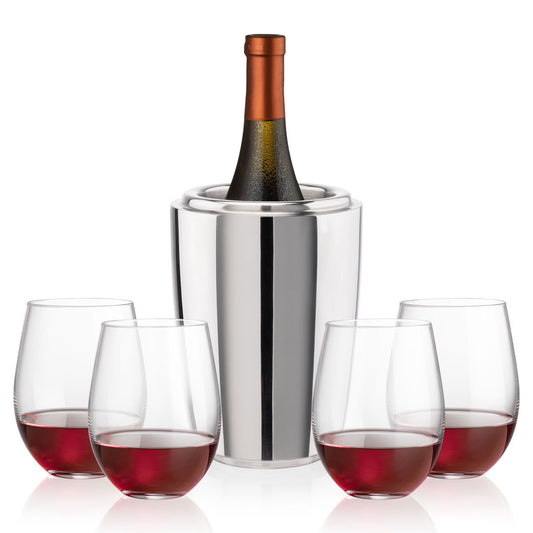 Pescara Wine Cooler & Redmond Stemless Wine Set