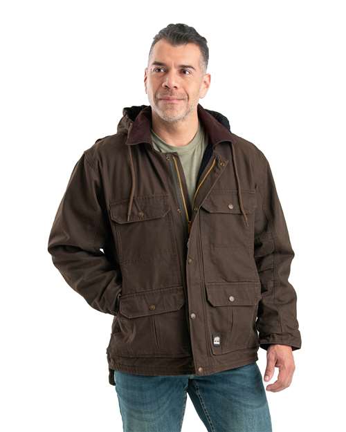 Men's Heartland Washed Duck Zip-Off Hooded Coat - JC613