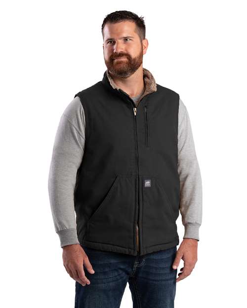 Men's Heartland Sherpa-Lined Washed Duck Vest - V818