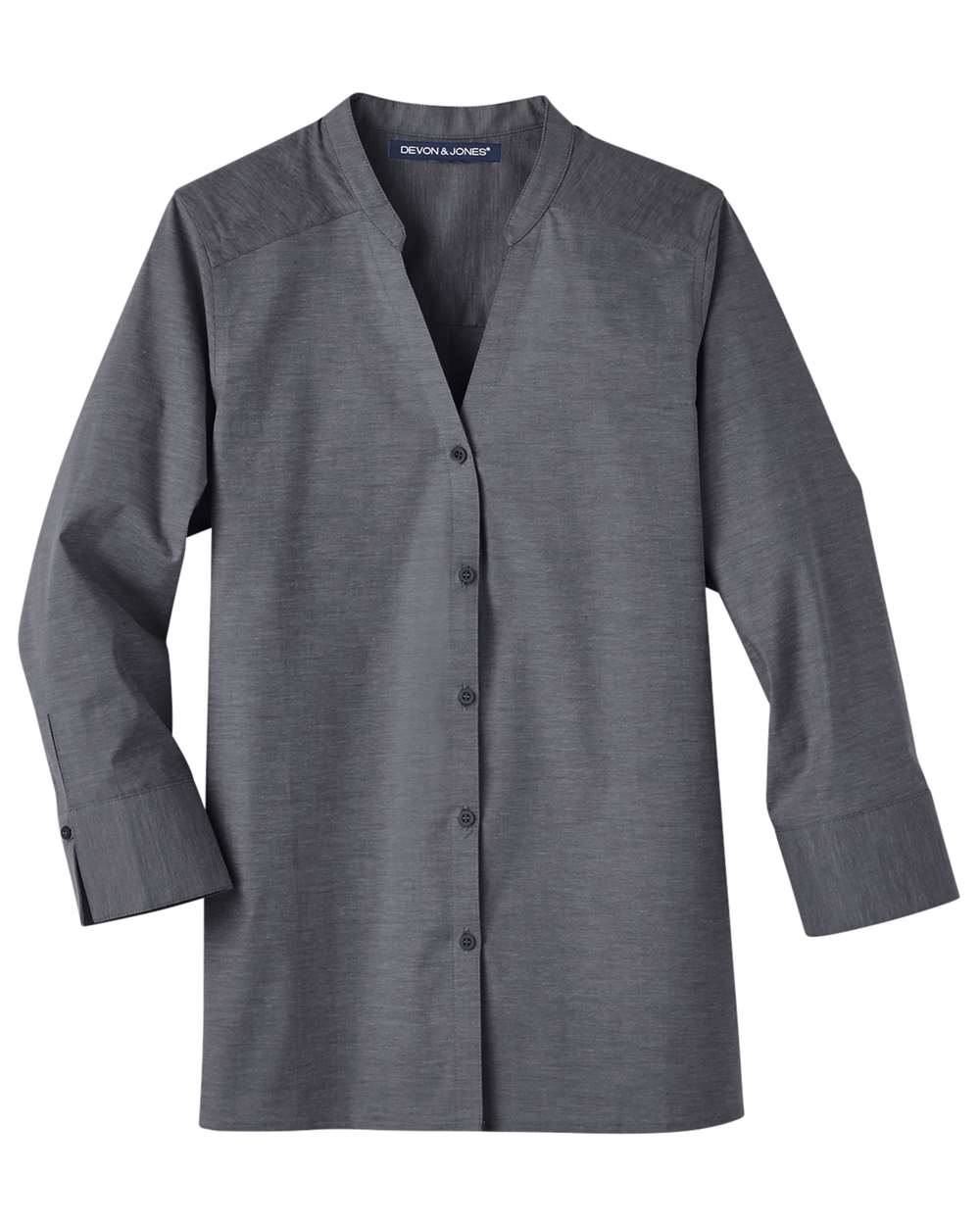 Women's Crown Collection® Stretch Pinpoint Chambra Three-Quarter Sleeve Shirt - DG562W
