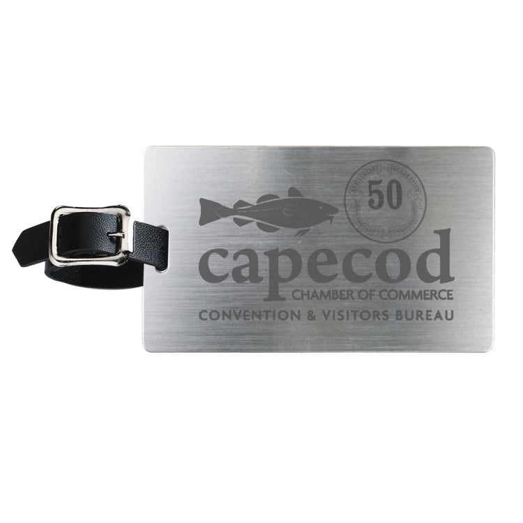 "Mustang" Brushed Aluminum Slip-In Pocket Luggage Bag Tag