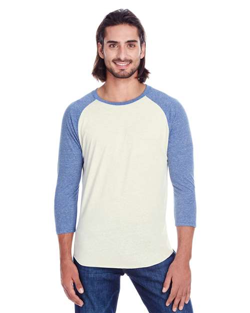 Unisex Triblend Three-Quarter Sleeve Raglan T-Shirt - 302G